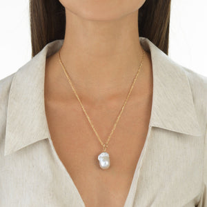  Baroque Pearl Necklace 14K - Adina Eden's Jewels