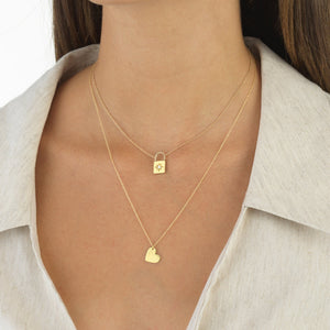  Diamond Starburst Lock Necklace 14K - Adina Eden's Jewels