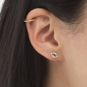  Diamond Evil Eye Stud Earring 14K - Adina Eden's Jewels