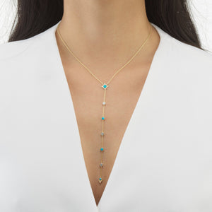 Turquoise Bezel Lariat - Adina Eden's Jewels