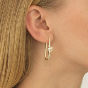  Serpent Rectangular Hoop Earring - Adina Eden's Jewels