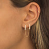  Double Huggie Opal Chain Earring - Adina Eden's Jewels