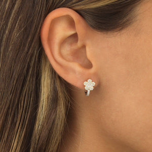  Two-Tone Flower Huggie Earring - Adina Eden's Jewels