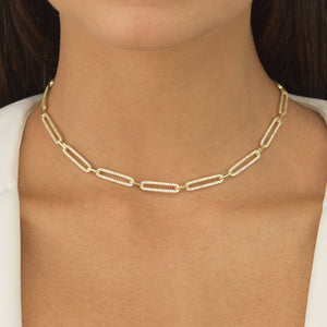  Pavé Oval Link Choker - Adina Eden's Jewels