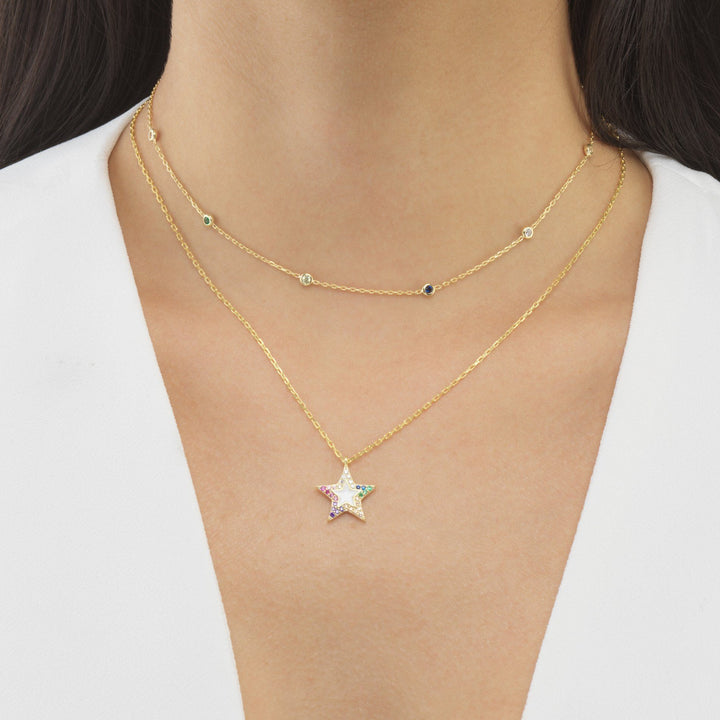 Enamel Star Necklace - Adina Eden's Jewels