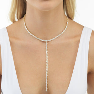  Baguette Stone Lariat - Adina Eden's Jewels