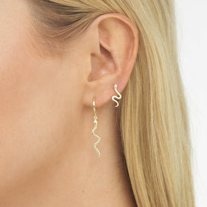  Dangling Serpent Huggie Earring - Adina Eden's Jewels