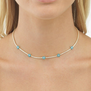  Pastel Flower Tennis Choker - Adina Eden's Jewels