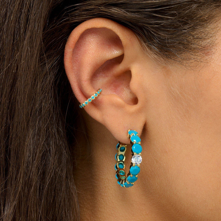  Turquoise Hoop Earring - Adina Eden's Jewels