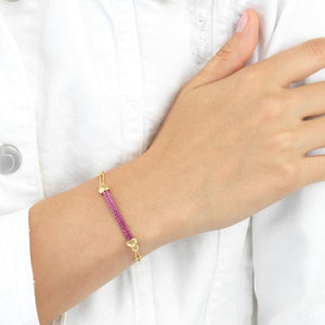  Crystal Bar Heart Bracelet - Adina Eden's Jewels