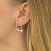  Triple Star Two-Tone Huggie Earring - Adina Eden's Jewels