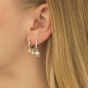 Two-Tone Pavé Star Huggie Earring - Adina Eden's Jewels