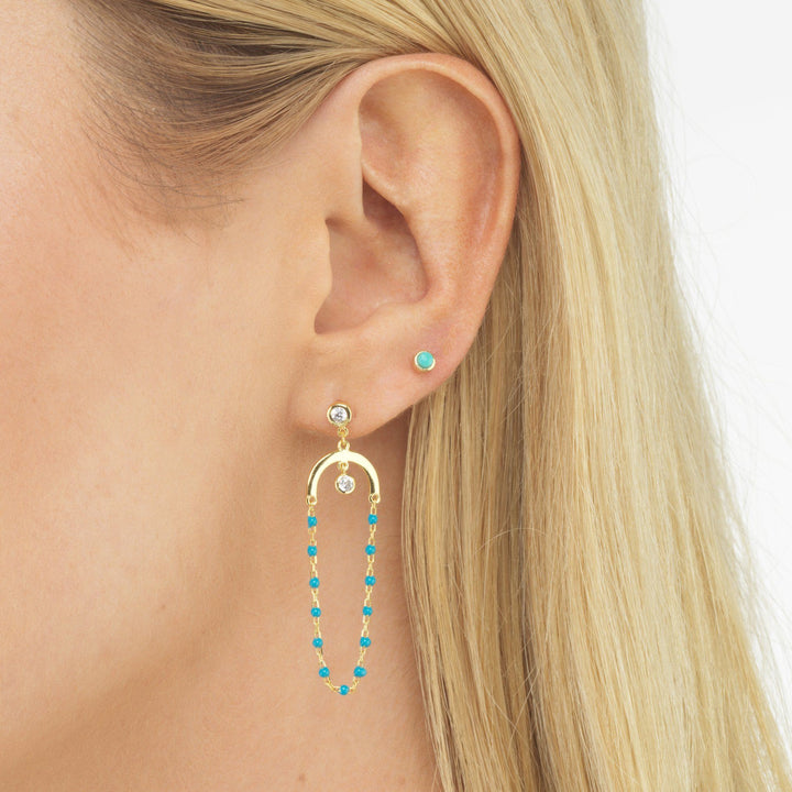  Beaded Loop Stud Earring - Adina Eden's Jewels