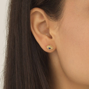  Evil Eye Lash Stud Earring - Adina Eden's Jewels