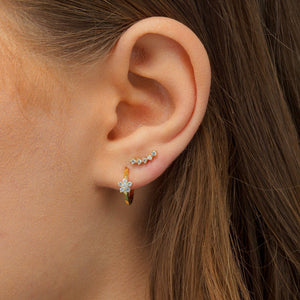  Curve Stone Stud Earring - Adina Eden's Jewels