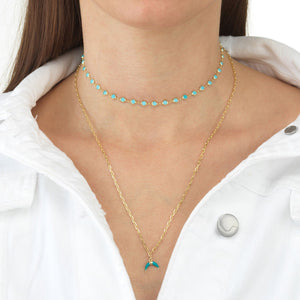  Enamel Cowhorn Necklace - Adina Eden's Jewels
