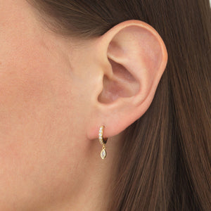  Pavé Dangle Huggie Earring - Adina Eden's Jewels