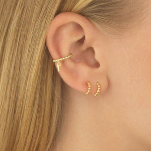  Double Row Beaded Huggie Earring - Adina Eden's Jewels