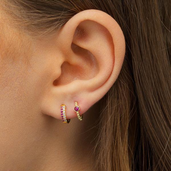  Mini Bezel Huggie Earring Combo Set - Adina Eden's Jewels