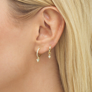  Pavé Triangle Huggie Earring - Adina Eden's Jewels