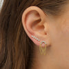  Long Bezel Stud Earring - Adina Eden's Jewels