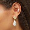  Pearl Bezel Stud Earring - Adina Eden's Jewels