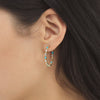  Turquoise Baguette Hoop Earring - Adina Eden's Jewels