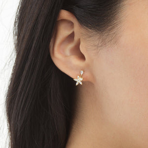  Flower Teardrop Stud Earring - Adina Eden's Jewels