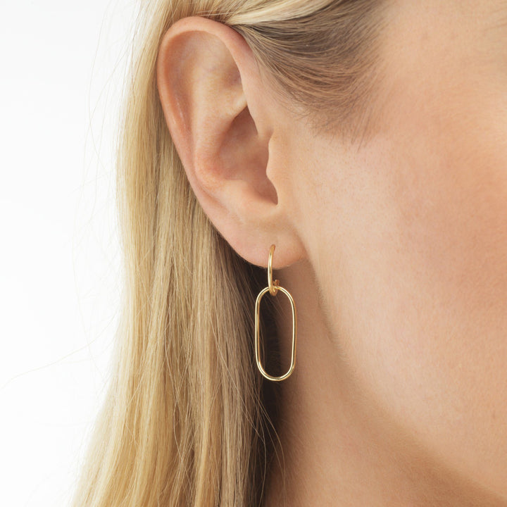  Oval Dangle Stud Earring - Adina Eden's Jewels