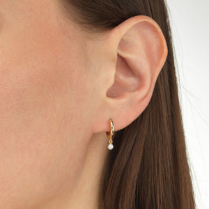  Pearl Dangle Huggie Earring - Adina Eden's Jewels