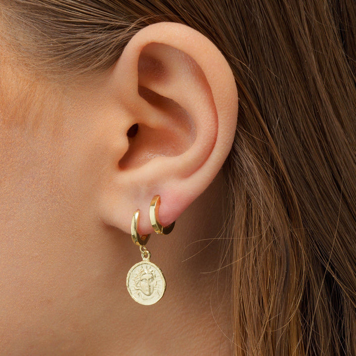  Mini Coin Huggie Earring - Adina Eden's Jewels