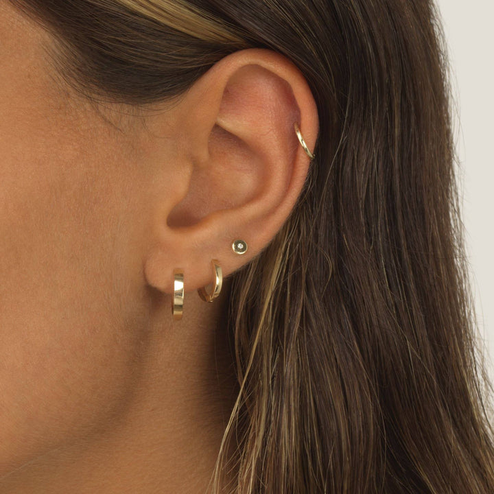  Diamond Circle Stud Earring 14K - Adina Eden's Jewels