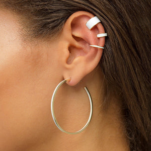  Enamel Thin Hoop Earring - Adina Eden's Jewels