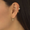  Diamond Heart Dangle Ear Cuff 14K - Adina Eden's Jewels