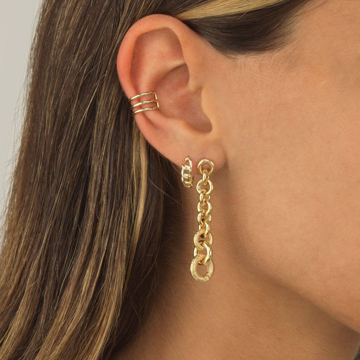  Rolo Chain Drop Stud Earring 14K - Adina Eden's Jewels