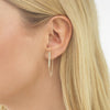  Opal Bezel Chain Stud Earring - Adina Eden's Jewels