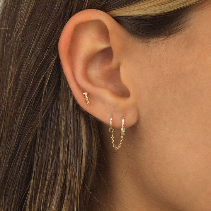  Diamond Screw Stud Earring 14K - Adina Eden's Jewels