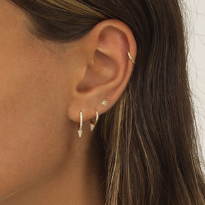  Onyx Diamond Spike Huggie Earring 14K - Adina Eden's Jewels