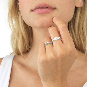  Enamel Stone Ring - Adina Eden's Jewels