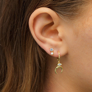  Cowhorn Huggie Earring - Adina Eden's Jewels