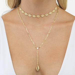  Box Link Shell Lariat - Adina Eden's Jewels