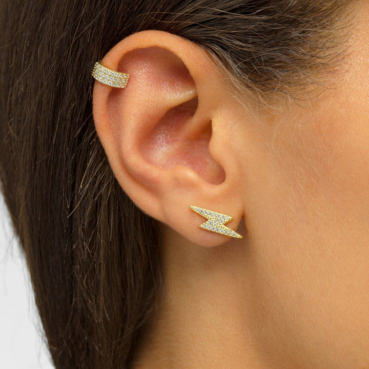  Large Lightning Stud Earring - Adina Eden's Jewels
