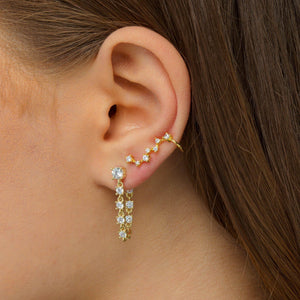  Bezel Strand Ear Climber - Adina Eden's Jewels