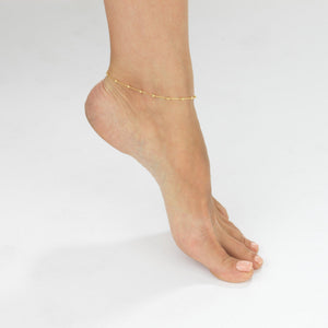  Moon Cut Chain Anklet 14K - Adina Eden's Jewels