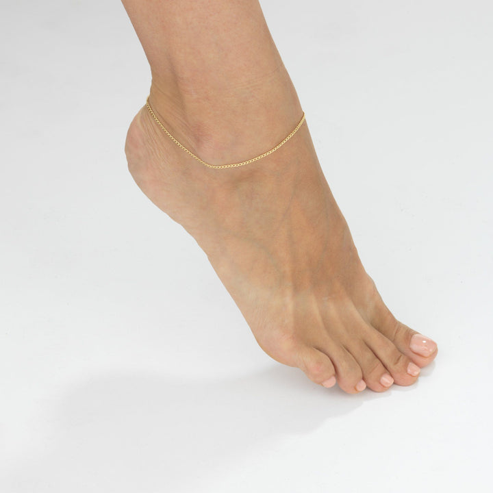  Cuban Chain Anklet 14K - Adina Eden's Jewels