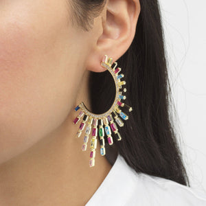  Spike Baguette Hoop Earring - Adina Eden's Jewels