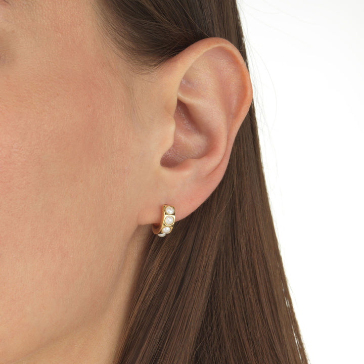  Mini Pearl Huggie Earring - Adina Eden's Jewels