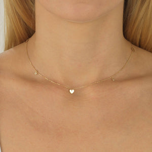  Heart Bezel Choker 14K - Adina Eden's Jewels