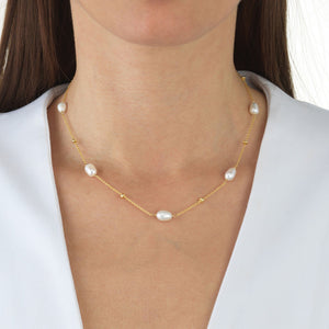  Pearl Ball Chain Necklace - Adina Eden's Jewels