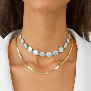  Pearl Disc Choker - Adina Eden's Jewels